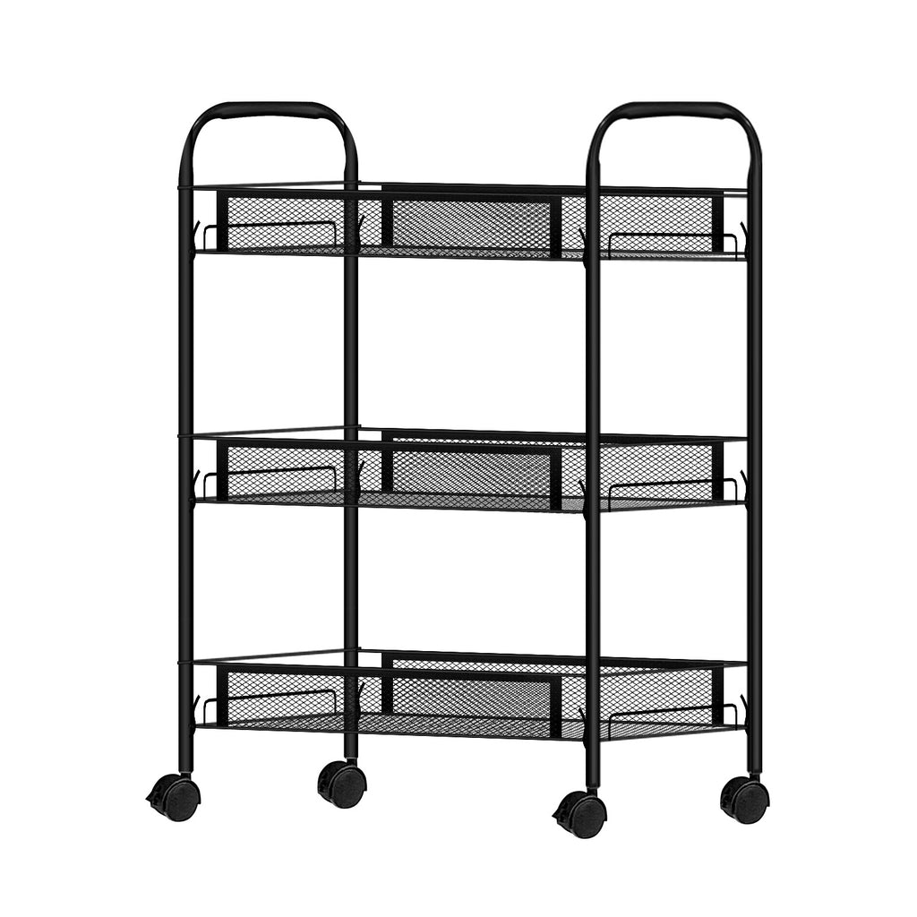 FH (FW-3) 3-Tier Carbon Steel Storage Rack, Black– Asters Maldives
