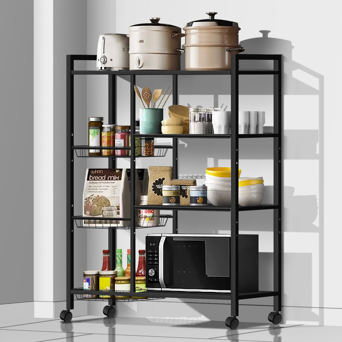 Storage Rack Top FH (WB-90) 4-Tier Carbon Steel Storage Rack, Black– Asters Maldives