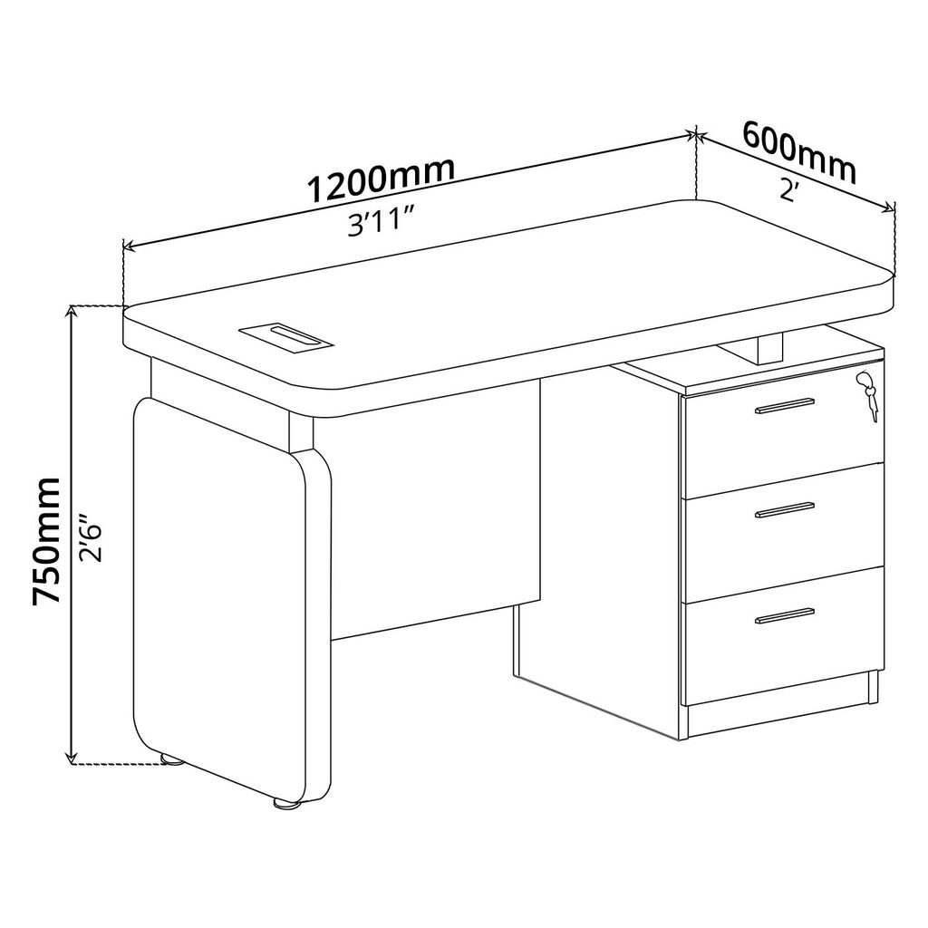 Desk with Pedestal - Asters Maldives