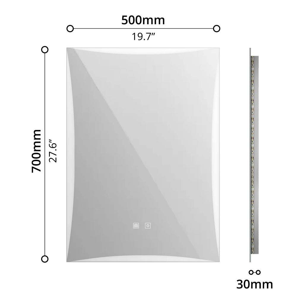 LED Mirror (50 x 70cm) - Asters Maldives