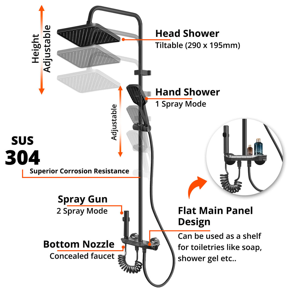 Shower Set (SUS304) - Asters Maldives