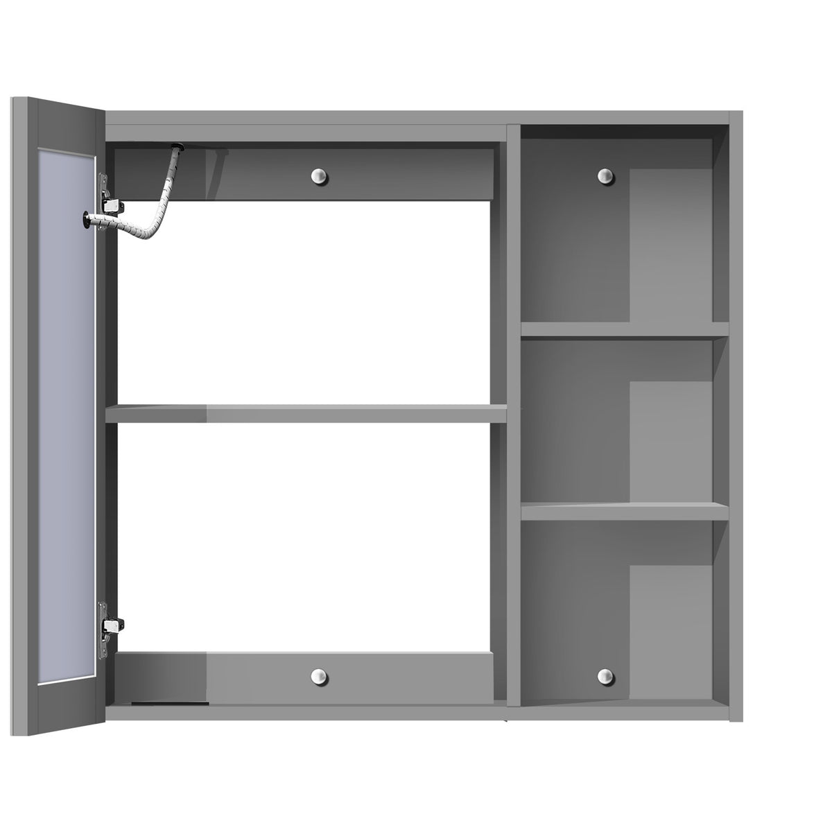 Guci (2016-80) Mirror LED Cabinet, Light Grey– Asters Maldives