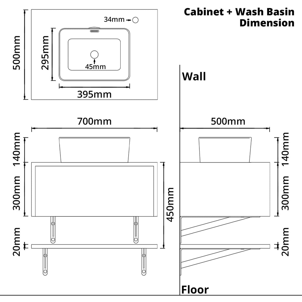 Bathroom Vanity Bundle (4 PCs) - Asters Maldives