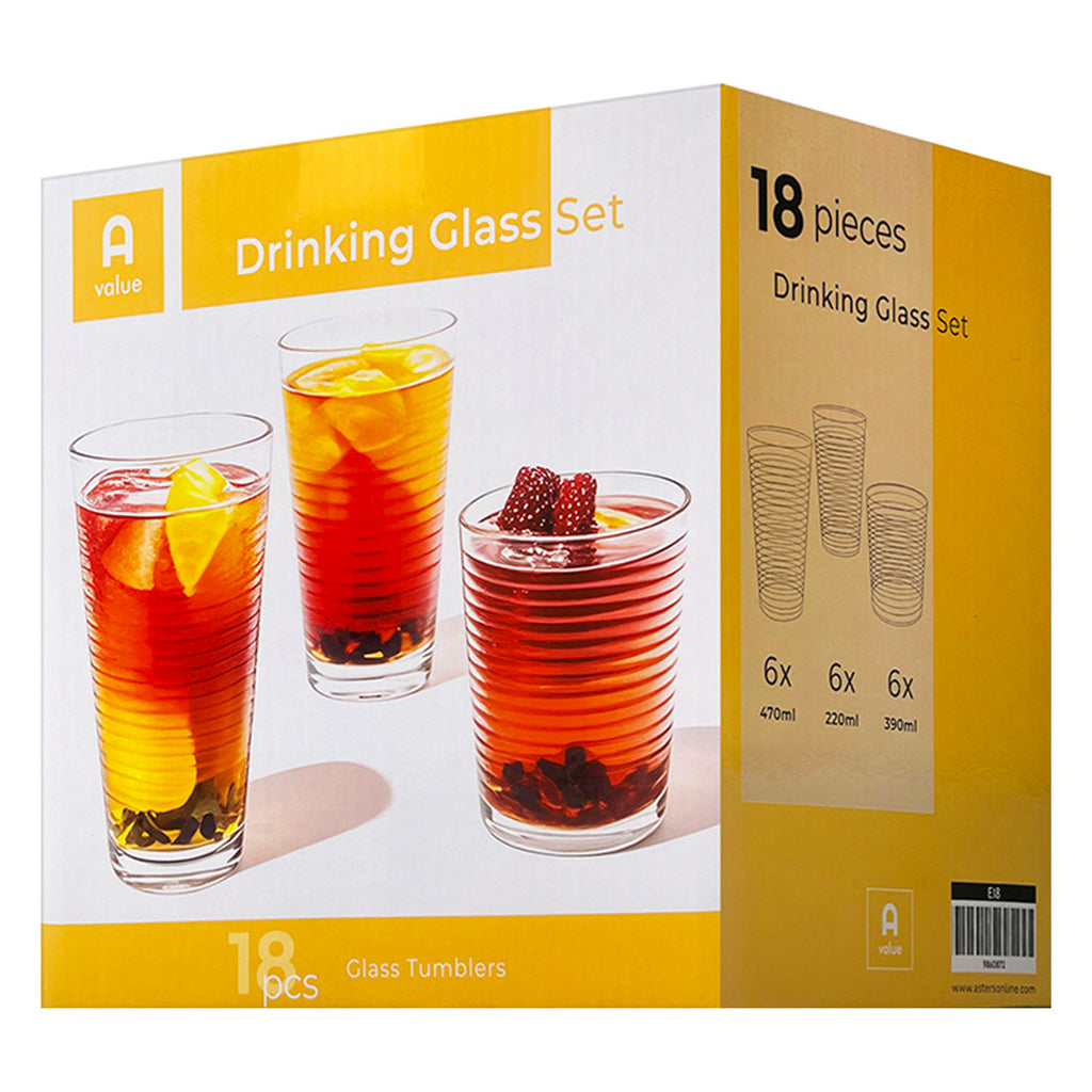 18-pcs Drinking Glass - Asters Maldives