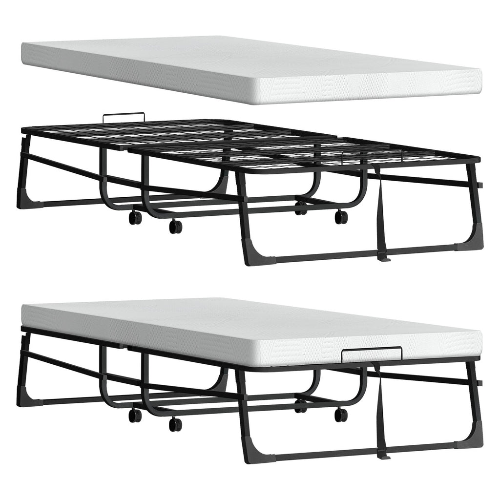 Foldable Bed with Mattress - Asters Maldives