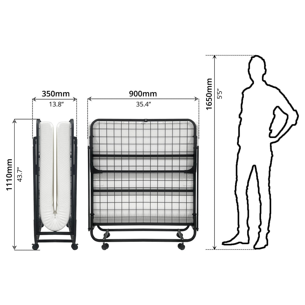 Foldable Bed with Mattress - Asters Maldives