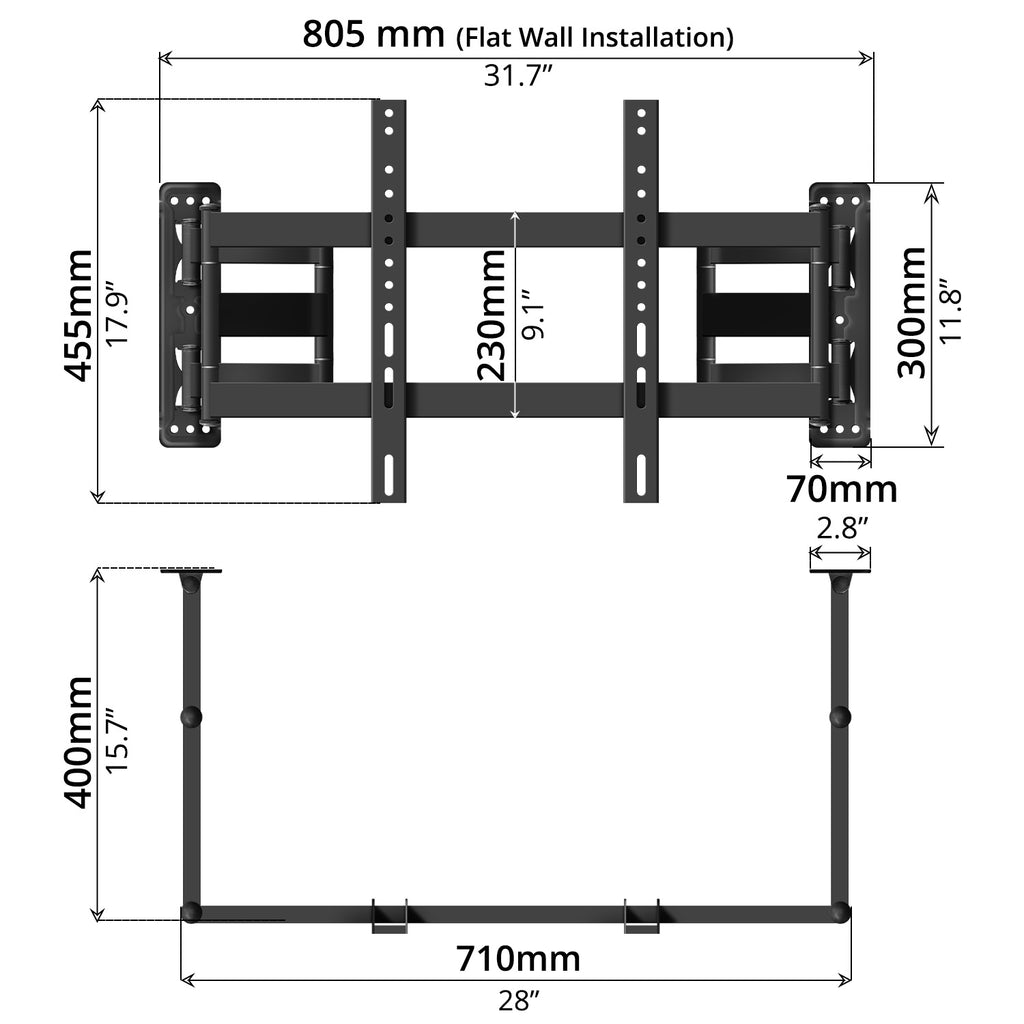 Wall Bracket (40" - 80")