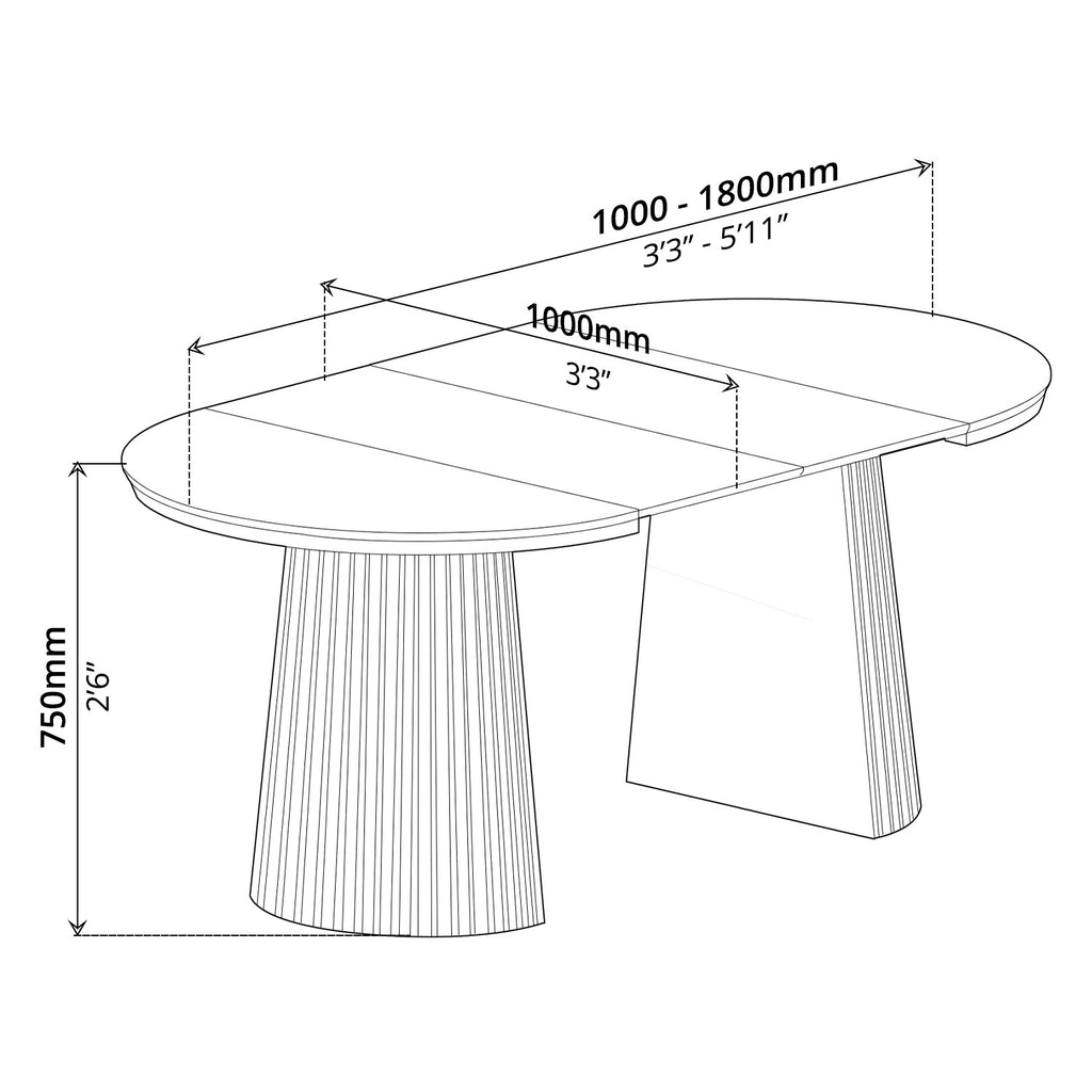 Dining Table (extendable) - Asters Maldives
