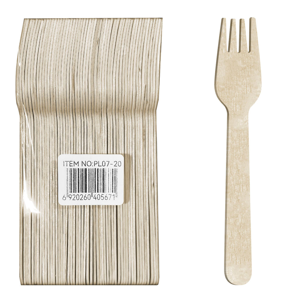 50-Pcs Wooden Fork (6")