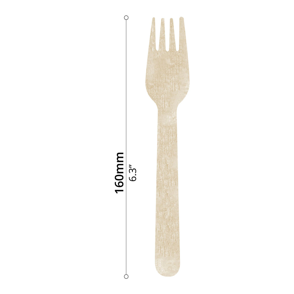 50-Pcs Wooden Fork (6")