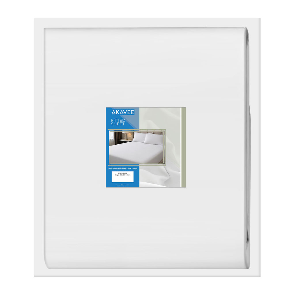 Fitted Sheet, 400TC Plain (Single)