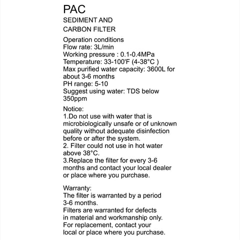 Water Filter (PAC) - Asters Maldives