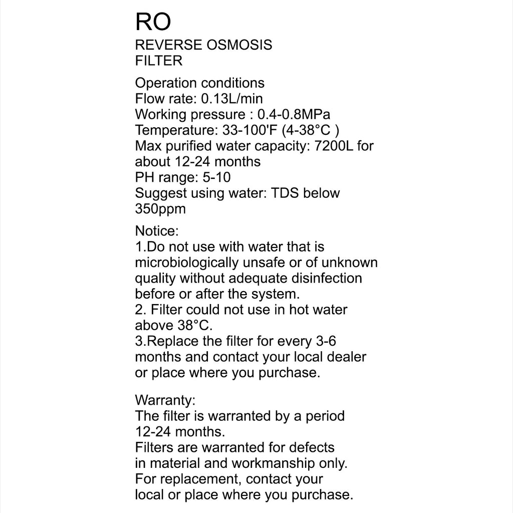 Water Filter (Ro) - Asters Maldives