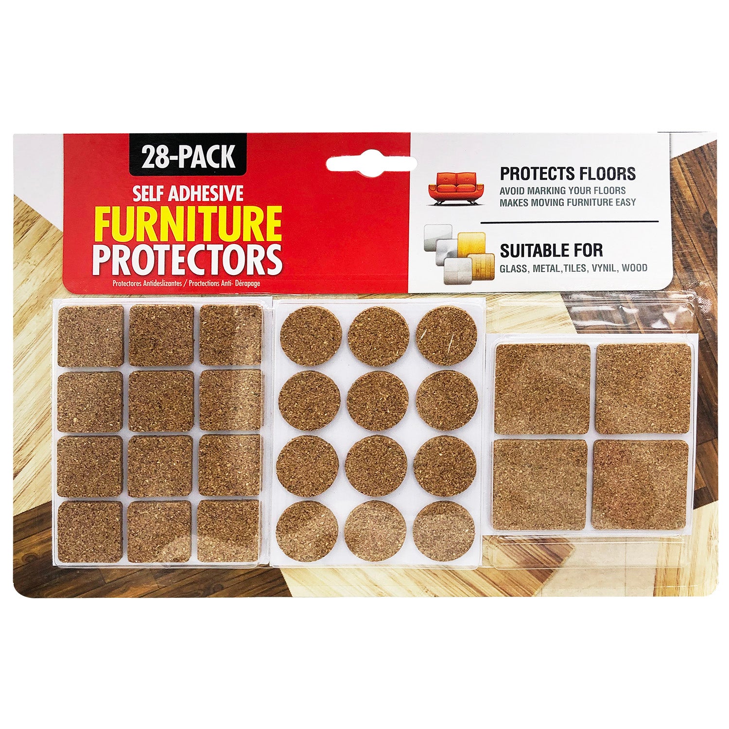 Cork Furniture Pads 20 Pce 19Mm(3/4)Adhesive Felt Pads Builders M