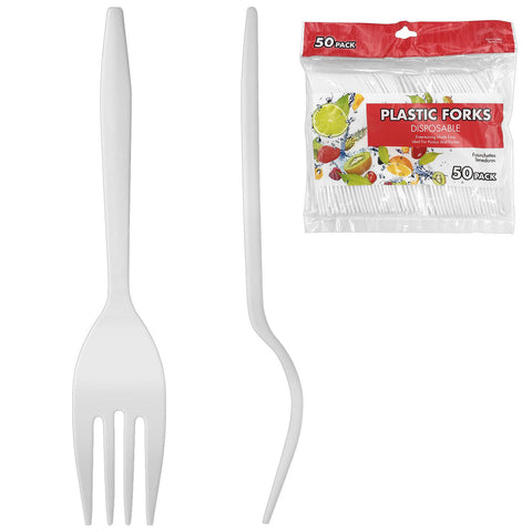 50-Pcs Plastic Fork (6") - Asters Maldives