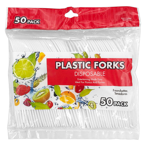 50-Pcs Plastic Fork (6 Inch) - Asters Maldives