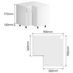 Corner Base Cabinet (PET Gloss) - Asters Maldives