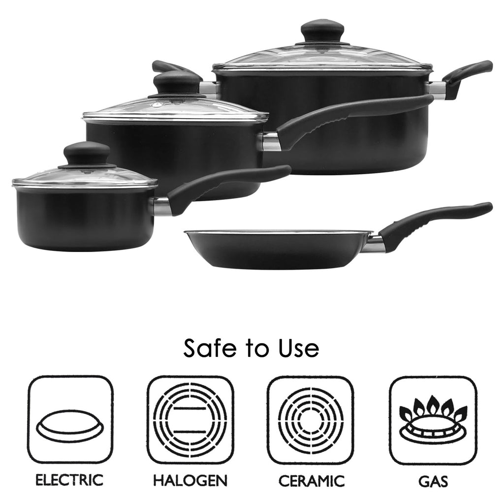 Asd Cookware ASD (AST1607T) 7-Pcs Aluminum Non-Stick Cookware Set, Black– Asters ...