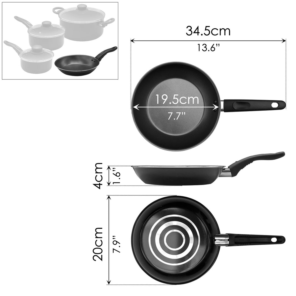 Asd Cookware ASD (AST1607T) 7-Pcs Aluminum Non-Stick Cookware Set, Black– Asters ...