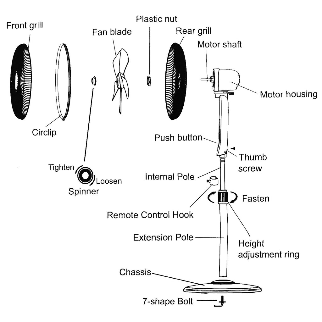 Stand Fan (Ø 18") - Asters Maldives