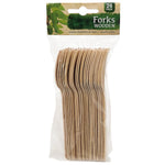 24-Pcs Wooden Fork (6") - Asters Maldives