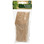 24-Pcs Wooden Knife (6.5") - Asters Maldives