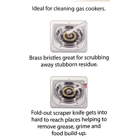 Stove Scrubber Brush (2-in-1) - Asters Maldives