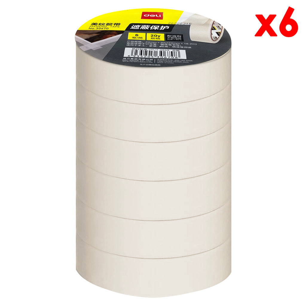 Masking Tape, 6 Rolls (24mm x 20y) - Asters Maldives