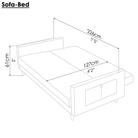 Sofa-Bed (with Right-Shelf) - Asters Maldives