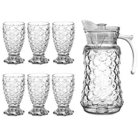 Juice Jug (1.7L) with 6 Glasses - Asters Maldives