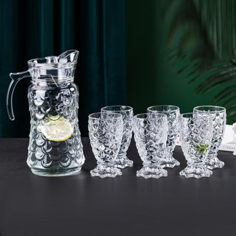 Juice Jug (1.7L) with 6 Glasses - Asters Maldives