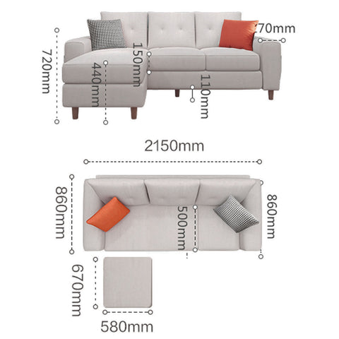 Sofa with Ottoman - Asters Maldives